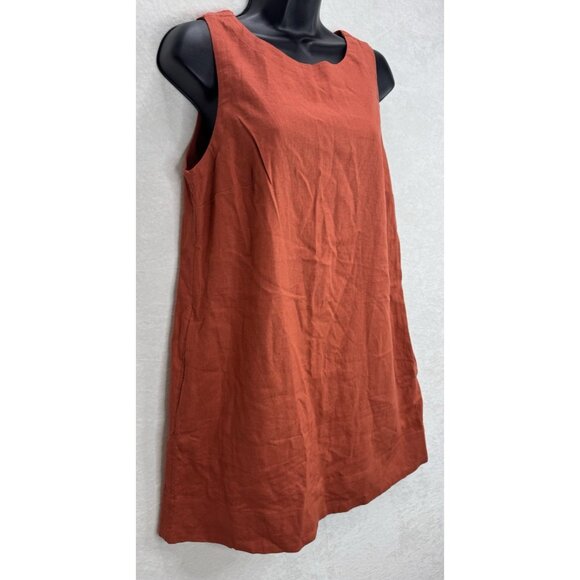 Old Navy Women's Linen-Blend Mini Shift Dress in Gingerspice Size Medium NWT - Picture 2 of 10